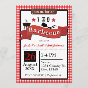 I do Barbecue BBQ Couples Wedding Invitation Kaart
