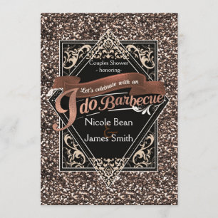 I DO BARBECUE BBQ Faux Roos Glitter Verloving Kaart
