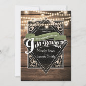 I DO BARBECUE BBQ Rustiek Hout & Lichten Verloving Kaart (Voorkant)