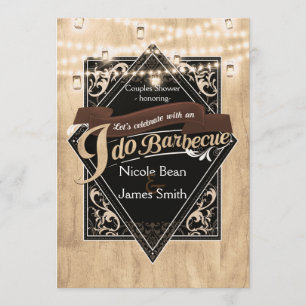 I DO BARBECUE BBQ Western Wood & Lichten Verloving Kaart