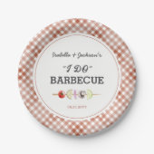 I DO Barbecue Bruiloft Borrel Papieren Bordje (Voorkant)