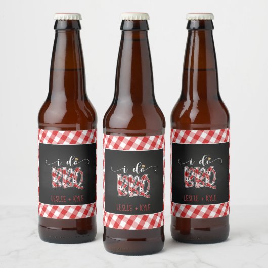 I Do BBQ Beer Fles Label - Red - Custom Bier Etiket (Flessen)