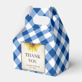 I Do BBQ Blue Gingham Sunflower Favor Box Bedankdoosjes (Voorkant Zijde)