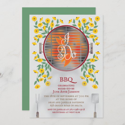 I Do BBQ Bridal Shower Invitation Kaart (Voorkant / Achterkant)
