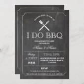 I DO BBQ Chalk Rustic Engagement Party Kaart (Voorkant / Achterkant)