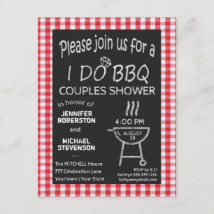 I Do BBQ Chalkboard Couples Shower Kaart