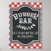 I Do BBQ Couple's Coed Engagement Party Burger Bar Poster (Voorkant)