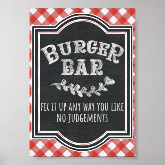 I Do BBQ Couple's Coed Engagement Party Burger Bar Poster (Voorkant)