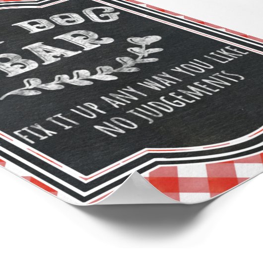 I Do BBQ Couple's Coed Engagement Party Burger Bar Poster (Hoek)