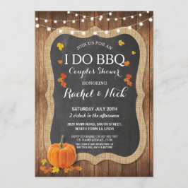 I DO BBQ Couples Shower Chalk Pumpkin Invite Kaart