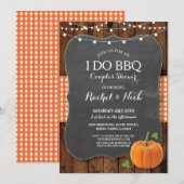 I DO BBQ Couples Shower Chalk Pumpkin Wood Kaart (Voorkant / Achterkant)