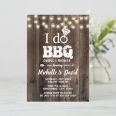 I DO BBQ Couples Shower Rustic Barn Wood Kaart (Staand voorkant)