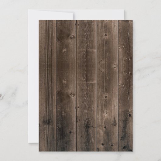 I DO BBQ Couples Shower Rustic Barn Wood Kaart (Achterkant)