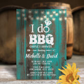 I DO BBQ Couples Shower Rustic Blauwgroen Barn Woo Kaart