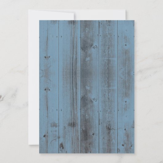 I DO BBQ Couples Shower Rustic Dusty Blue Floral Kaart (Achterkant)