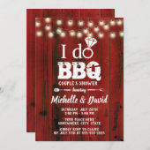 I DO BBQ Couples Shower Rustic Red Barn Wood Kaart (Voorkant / Achterkant)