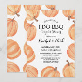 I DO BBQ Couples Shower Waterverf Pumpkin Rustic Kaart (Voorkant / Achterkant)