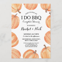 I DO BBQ Couples Shower Waterverf Pumpkin Rustic Kaart