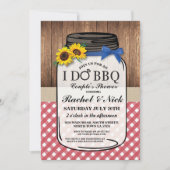 I DO BBQ Couples Sunflower Shower Jar Red Chalk Kaart (Voorkant)