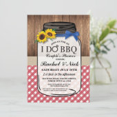 I DO BBQ Couples Sunflower Shower Jar Red Chalk Kaart (Staand voorkant)
