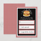 I Do BBQ en Gingham Hamburger Casual Bruiloft RSVP Kaartje (Voorkant / Achterkant)
