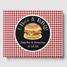 I Do BBQ en Red Gingham Hamburger Casual bruiloft Gastenboek