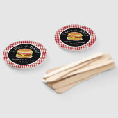 I Do BBQ en Red Gingham Hamburger Casual bruiloft Handwaaier (Niet-gemonteerd)