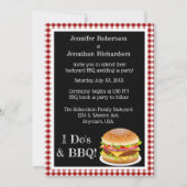 I Do BBQ en Red Gingham Hamburger Casual bruiloft Kaart (Voorkant)