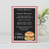 I Do BBQ en Red Gingham Hamburger Casual bruiloft Kaart (Staand voorkant)