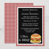 I Do BBQ en Red Gingham Hamburger Casual bruiloft Kaart (Voorkant / Achterkant)