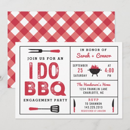 I Do BBQ Engagement Party (Voorkant / Achterkant)