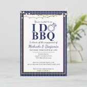 I Do BBQ Engagement Party Blue Couples Shower Kaart (Staand voorkant)