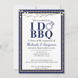 I Do BBQ Engagement Party Blue Couples Shower Kaart