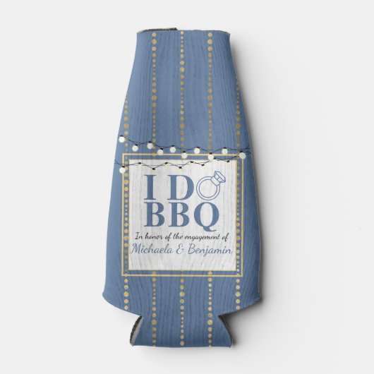 I Do BBQ Engagement Party Couples Shower Flesjeskoeler (Voorkant)