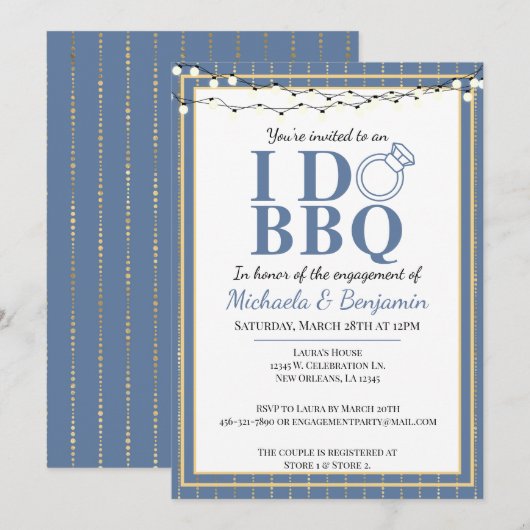 I Do BBQ Engagement Party Couples Shower Kaart (Voorkant / Achterkant)