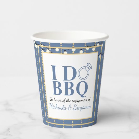 I Do BBQ Engagement Party Couples Shower Papieren Bekers (Achterkant)