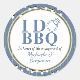 I Do BBQ Engagement Party Couples Shower Ronde Sticker