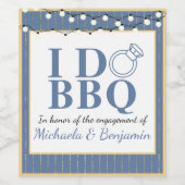 I Do BBQ Engagement Party Couples Shower Wijn Etiket (Enkel label)