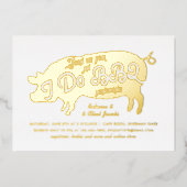 I Do BBQ Engagement Party Gold Folie Uitnodiging (Voorkant)