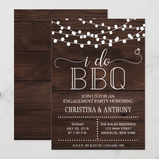 I Do BBQ Engagement Party Kaart (Voorkant / Achterkant)