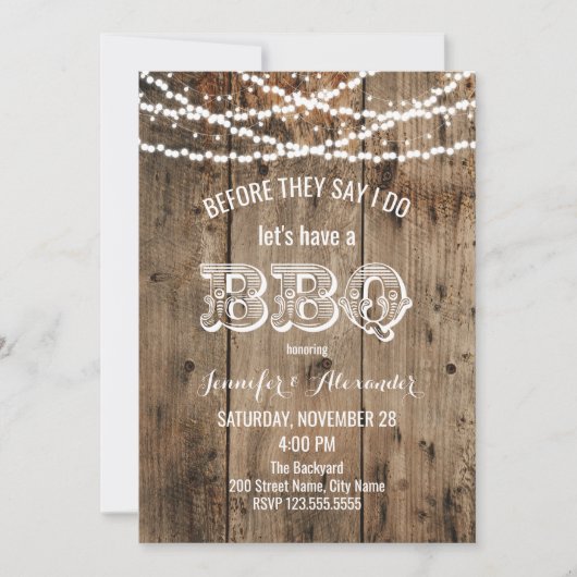 I DO BBQ Engagement Party Kaart (Voorkant)