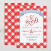 I Do BBQ Engagement Party Red Plays Kaart (Voorkant / Achterkant)