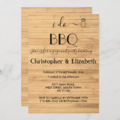 I DO BBQ Engagement party Rustic wood Ring Custom Kaart (Voorkant / Achterkant)