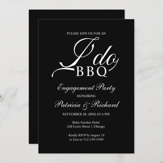 I DO BBQ Engagement Party Uitnodiging (Voorkant / Achterkant)