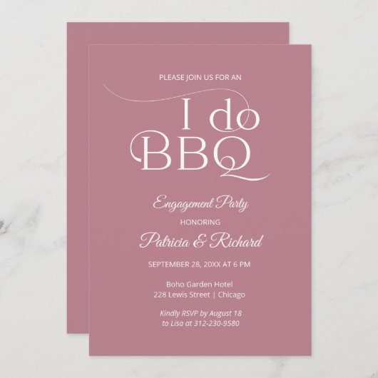 I DO BBQ Engagement Party Uitnodiging (Voorkant / Achterkant)