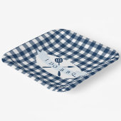 I Do BBQ  Farmhouse Navy Blue Pset Papieren Bordje (Gebogen)