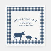 I Do BBQ  Farmhouse Navy Blue Pset Servet (Voorkant)