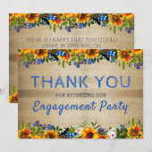 I DO BBQ Floral Wood Monogram Verloving Dank u Bedankkaart (Voorkant / Achterkant)