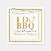 I Do BBQ Gold Engagement Party Couples Shower Servet (Voorkant)