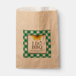 I Do BBQ Green Gingham and Sunflower Bedankzakje
